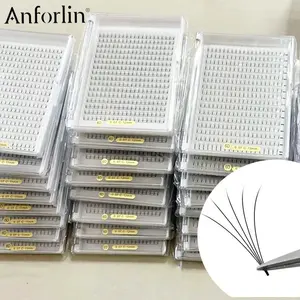 Koreanische pbt Seide Wimpern verlängerungen vorgefertigten Lüfter 10d 0,07mm c Curl kurze Dampf wimpern schalen vorgefertigte Lüfter Wimpern verlängerung