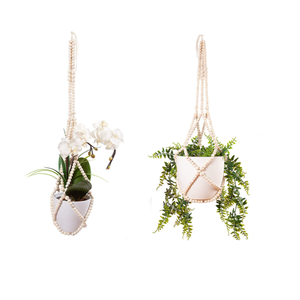 Wholesale Handmade Beaded Cord <b>Hanging</b> <b>Planter</b> Basket Home Decoration Plant Hanger <b>Macrame</b> - Product Image 1