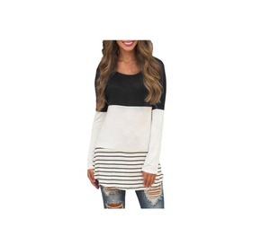 Wholesale Women Long Sleeve T Shirts Blank Neck T Shirt Cotton Spandex Slim Fit T Shirt OEM - Product Image 2