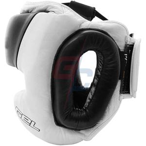 Protector de cabeza de entrenamiento de cara completa de gel para boxeo MMA y Muay Thai para combate hecho con algodón de goma duradero y material de PU - Product Image 2