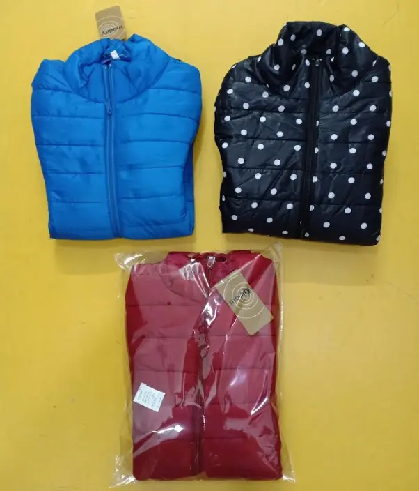 High End Brand/Stocklot Apparels Branded Labels Ladies Long Sleeve Zipper Padding Polyamide Jackets Outfits Bangladesh Stock Lot