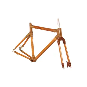 Custom light weight handmade wooden bicycle frame 700C bamboo racing road frame