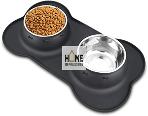 Cuencos comederos modernos para mascotas con estampado de pata de perro - Product Image 3