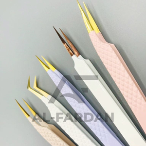 Pinzas Profesionales de Acero Inoxidable para Pestañas, Punta Dorada, Agarre de Diamante, Aislamiento, Puntas Rectas de Fibra Nano, Tipo Puntiagudo - Product Image 4