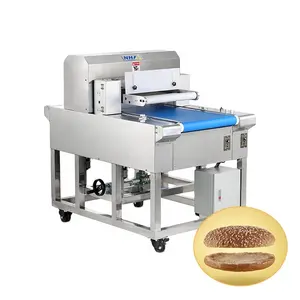 Yatay ekmek dilimleyici yuvarlak sac kek kesme makinesi/sandviç kesici/kek sac levha kesme makinesi