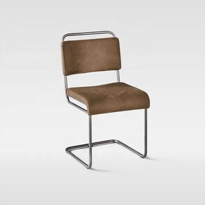 Chaise de Salle À Manger industrielle avec Cuir - Product Image 1