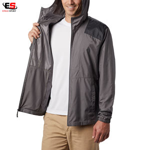 Chaqueta cortavientos con capucha informal para hombre de alta calidad con cuello levantado elegante para ropa deportiva al aire libre de primavera - Product Image 4