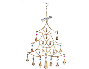 X-Mas กระดิ่งกระดิ่งวัวแนววินเทจสไตล์โบโฮตกแต่งด้วยกระดิ่งวัวกระดิ่งลมต้นคริสต์มาสแจกันแขวนติดผนัง - Product Image 5