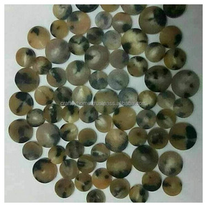 Botones de cuerno de búfalo negro Natural de la mejor calidad, estilo de vástago, Material de hueso de alta calidad, patrón, decoración de prendas, Cuentas planas - Product Image 4