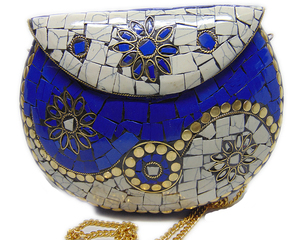 Factory Trendy Glam Handmade Bohemian Flower Chain Strap Metal <b>Clutch</b> Bags for Women <b>Wedding</b> Evening Parties - Product Image 1