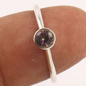 Meilleure vente Trendy Mystic Quartz Ring 925 Sterling Silver Jewellery Rainbow Quartz Statement Birthstone Gift For Her - Product Image 2
