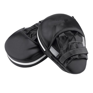 เป้าชกมวยแบบโค้งสีดำ,แผ่นฝึกหัดทำจากหนังแท้สำหรับ MMA มวยไทยการซ้อมโดโจศิลปะการต่อสู้ - Product Image 1