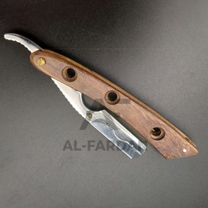 Rasoir turc Shavette pour barbier avec manche en bois naturel et lame en acier inoxydable interchangeable Rasage droit Essentiel - Product Image 4