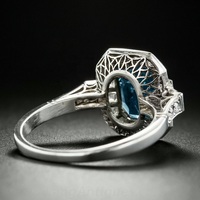 Bague de fiançailles classique en argent sterling 925 plaqué or 14 carats, sertie de topaze bleue de Londres taille émeraude, certifiée IGI, avec monture à griffes semi-permanente