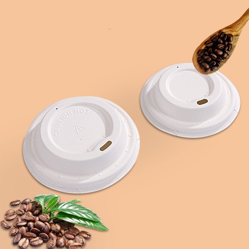 Für Heißgetränke, biologisch abbaubar, ungebleicht, Schluck, Einweg-Kaffee, Wasser, 80 mm, 90 mm Deckel, kompostierbare Becherabdeckung