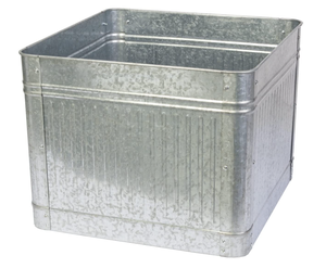 Galvanisé Vintage Carré Surélevé Jardinière - Product Image 1