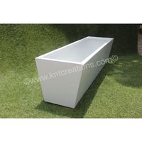 Pot Tanaman Persegi Panjang KNT Wholesale dari Fiberglass Putih, Ukiran Tangan Klasik, Hasil Akhir Halus Mengkilap, Desain Unik untuk Dalam/Luar Ruangan