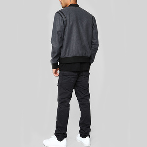 OEM Letterman Varsity <b>Jackets</b> <b>Patches</b> Custom Cheap Dark Black Wool Varsity <b>Jackets</b> With Genuine White Cow Leather Sleeves - Product Image 4