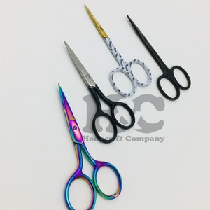 Nueva Tijera para cutículas para el cuidado de las uñas, puntas doradas impresas, acero inoxidable, tijeras de manicura afiladas sostenibles curvadas, visón - Product Image 1