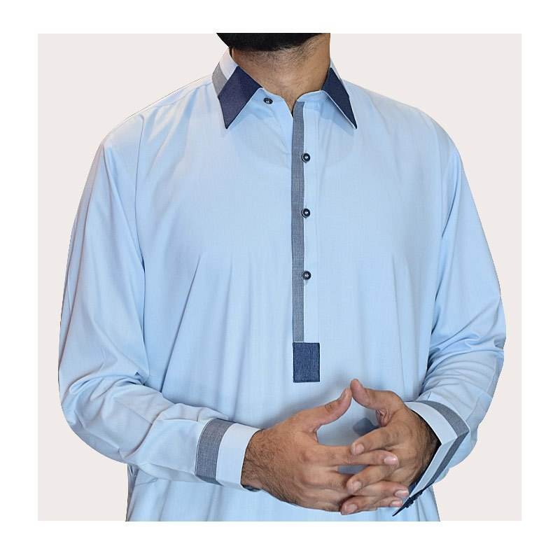 Wholesale Classic Custom Men's Double Collar Shalwar Kameez Suits