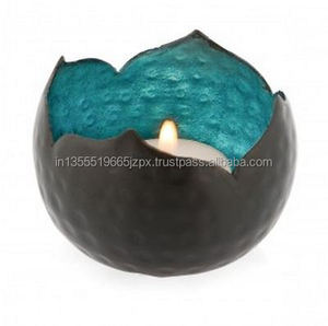 Portavelas Decorativo de Hierro Hecho a Mano, Ecológico, Duradero, Aromático, Modelo Qamar Overseas QO-1060, Decoración para el Hogar - Product Image 3