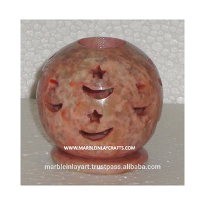 Portavelas de piedra de jabón para decoración del hogar - Product Image 1