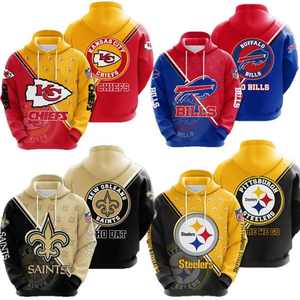 Football américain 32 Team Winter Pullover Hoodies Sublimated Customize Sweaters Taille US 100% Doublure en tissu de haute qualité - Product Image 1