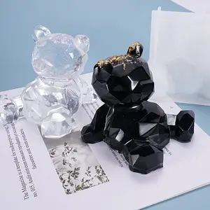 Molde de resina epoxi con diseño geométrico de oso, molde de resina epoxi con diseño de oso perezoso