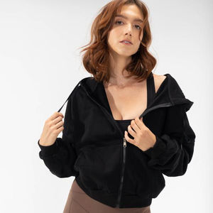 เสื้อฮู้ดกันหนาวผู้หญิง,มีฮู้ดพิมพ์ลายโลโก้ส่วนตัวสีดำขนาดใหญ่พิเศษ - Product Image 1