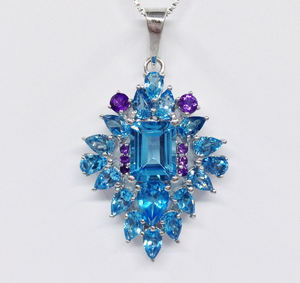 Cocktail Porter 925 En Argent Sterling Léger Faible QUANTITÉ MINIMALE DE COMMANDE Fournisseur Pendentifs Multi Couleur Unique Pierres Précieuses Chaîne Pendentifs Tendance - Product Image 5