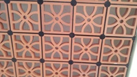 Blocs et briques creux en terre cuite de 30 mm d'épaisseur, carreaux Jaali utilisés pour les plafonds en terre cuite naturelle rouge, pétales 200X200mm