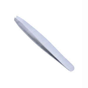 Pinzas de cejas inclinadas de plata de acero inoxidable Sharpinst herramienta de extensión de cabello con embalaje de bolsa - Product Image 1