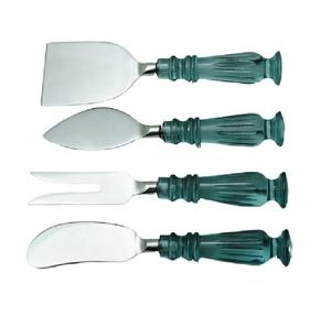 Stainless Steel High Quality Flatware Cutlery Set Top Quality Acrylic Handle Steel Cheese Custom Design Color and Packing - Product Image 1