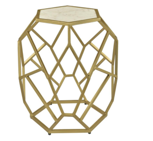 Elegante y moderna mesa auxiliar de Metal con tapa de mármol extensible, práctica sala de estar, hogar, taburete de café, almacenamiento de muebles - Product Image 4