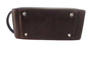 Kit Dopp de cuero genuino Patrón geométrico Estuche con cremallera Accesorio de moda elegante - Product Image 4