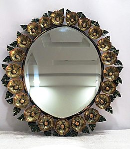 Mirror with Wrought Iron Frame Mirror <b>Plate</b> Flat Iron - Product Image 6