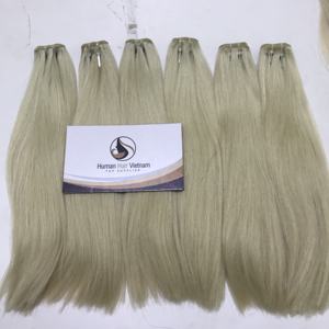 Lot de 60 mèches naturelles blondes, cheveux humains vierges épais de couleur 12A, cheveux crus du Vietnam, cuticules alignés, vente en gros, tendance 2020 - Product Image 6