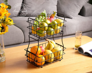 ช่างฝีมือที่ดีที่สุดขนาดมาตรฐานผงสีขาวเคลือบเสร็จลวดเหล็กตะกร้าที่กำหนดเองได้รับการออกแบบสำหรับผลไม้ - Product Image 3