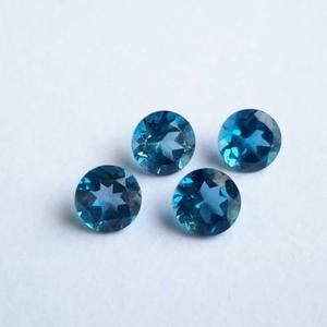 พลอยโทแพซสีฟ้าลอนดอนเจียระไนแบบเหลี่ยมเพชรพลอยหลวมขนาด3.50มม. - Product Image 4