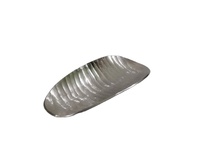 Piring Makan Oval Mewah Berkualitas Tinggi Gaya Korea Berlapis Nikel Aluminium Ramah Lingkungan untuk Restoran dan Pernikahan