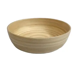 Best Seller Natural Bamboo Wooden Salad Bowl Handmade Serving Bowls Wholesale made in Vietnam Supplier