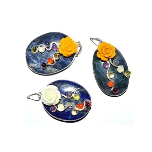Pendentifs ovales fantaisie en sodalite de bonne qualité : Pendentifs ovales fantaisie en sodalite à vendre - Product Image 1