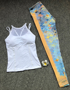 Traje de yoga a la moda para correr, Conjunto de sujetador corto y cruzado para mujer, conjunto deportivo de ocio para mujer, conjunto con estampado de sublimación de corbata de alta calidad - Product Image 4