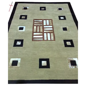 Professional Hand Tufted and Machine Stitched Embroidered Cow Hair on Leather Carpet Customized Design Logo Rugs for Export