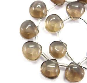 พลอยควอตซ์สโมคกี้ธรรมชาติรูปหัวใจเรียบ1เส้น,ลูกปัด Briolette สำหรับสร้อยคอสร้อยข้อมือเครื่องประดับขายส่ง - Product Image 3