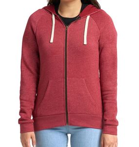 Sweat-shirt à capuche pour femme en coton et polyester 270G, manches longues, fermeture éclair, vêtements de sport personnalisés, sweat-shirt décontracté OEM - Product Image 1