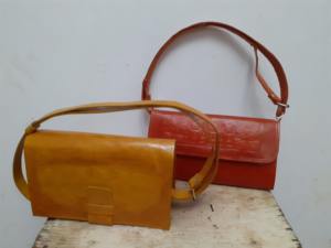 Bolso de mano informal de cuero de cebú genuino de Madagascar, decoración de Rayas de estilo plano con cierre de cremallera de rafia y Asa de algodón - Product Image 3