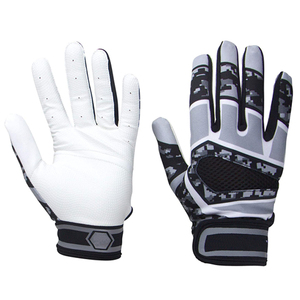 Guantes de bateo negros para hombre, guantes de mano de cuero de cabra - Product Image 3