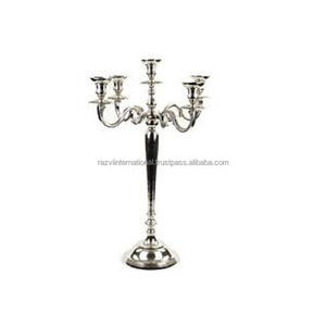5-Arm Gold Powder Coated Aluminium Metal <b>Candelabra</b> for Home Decoration for Easter & Wedding - Product Image 5