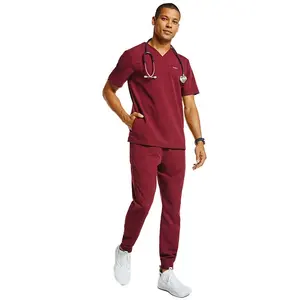 Ospedale Scrub Top Men Scrub Set infermiera uniforme Set allenamento Jogging all'ingrosso palestra allenamento abbigliamento da lavoro ospedale Spa camicie uniformi